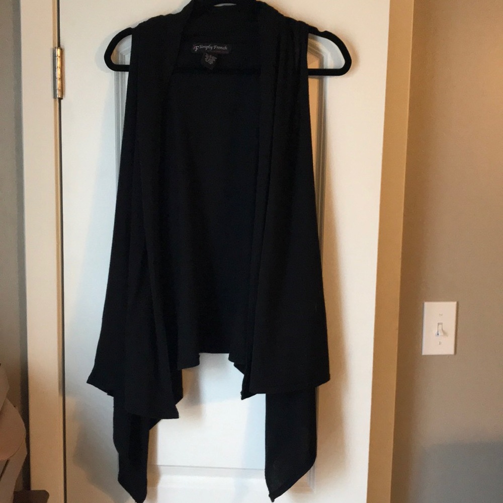 Sleeveless handkerchief bottom wrap L